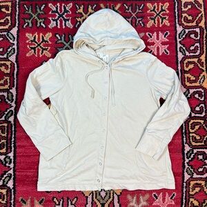 J. Jill Cream Hooded Sweatshirt
